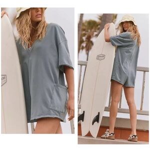 NWT Free People Movement Hot Shot Tee Romper “Summer Storm” Large